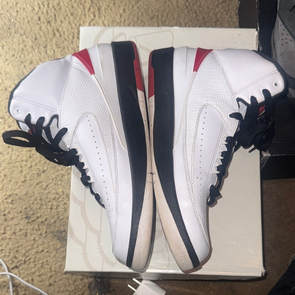 Jordan White and Black High-Top Sneakers - Picture 3 of 6